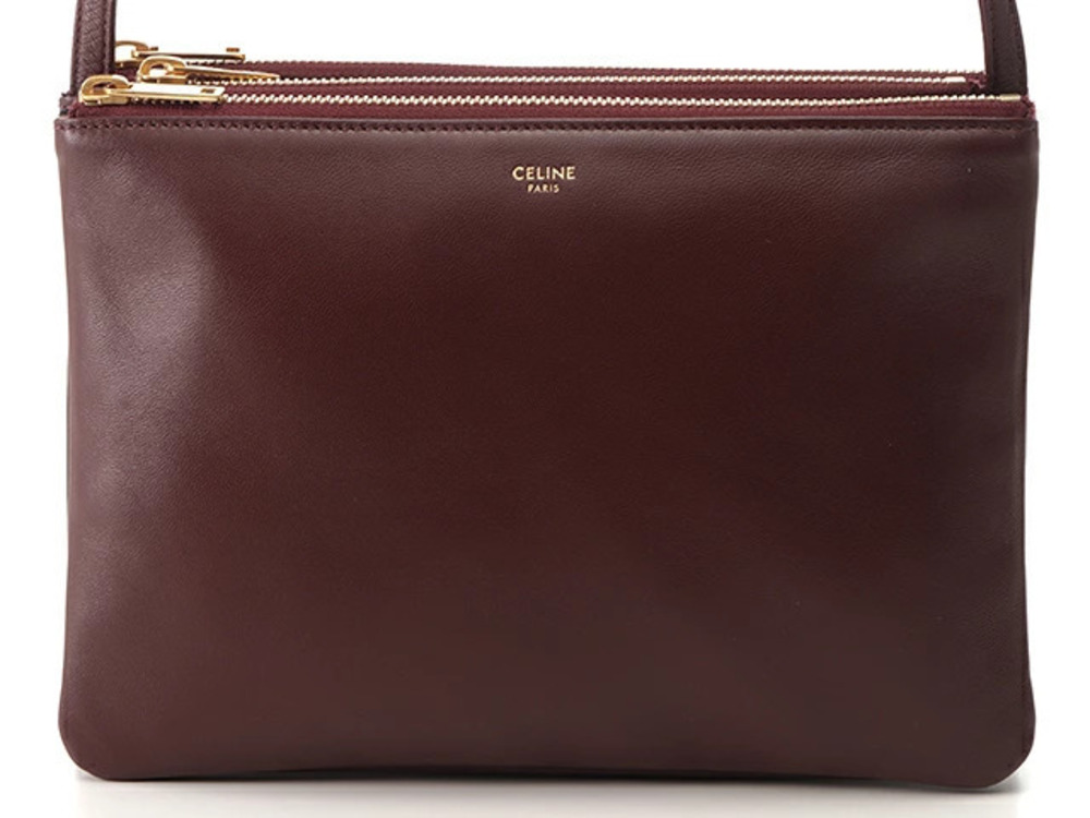 Celine Trio Bag Leather Bordeaux Purple